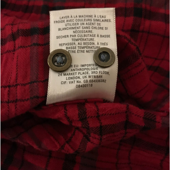 Anthropologie Holding Horses Women's Half Penny Red Plaid Tunic - Size Medium - Picture 11 of 11